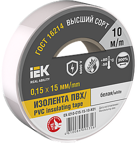 MIXTAPE 7 Изолента 0,15х15мм белая 10м IEK