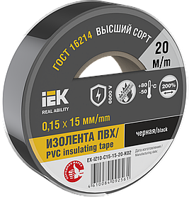 MIXTAPE 7 Изолента 0,15х15мм черная 20м IEK