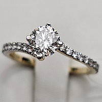 Кольцо золото 585 16,5р бриллиант 1.04Ct VS2/J, G-Cut