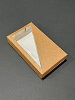 Коробка с окном под плитку шоколада крафт 15*9*2,5