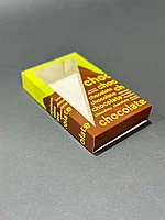 Коробка с окном под плитку шоколада цветная 15*9*2,5