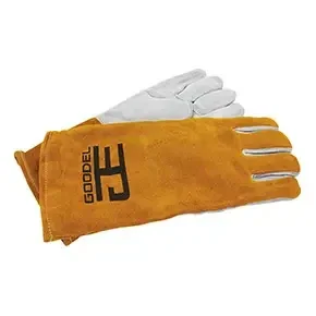 Сварочные краги из воловьей кожи с разрезом, меховая подкладка Goodel, MS-760