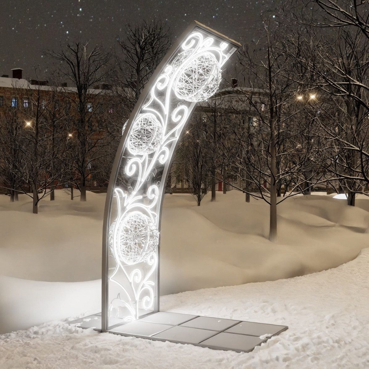 Уличная полуарка «Зимний цветок»