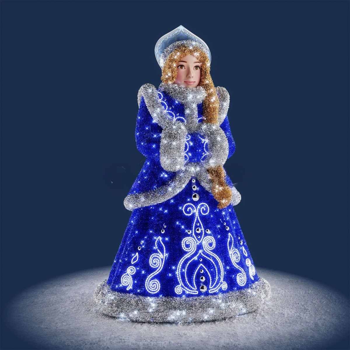 Новогодняя фигура из мишуры «Снегурочка»