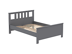 САГА, кровать двойная, 140х200, серая