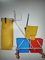 Двухведёрная тележка из хромированной стали/ без отжима