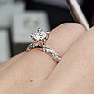 Золотое кольцо 17р с бриллиантом  0,51Сt SI1/G  VG (56бр мал.) 0,32Ct VS1/G VG, фото 7
