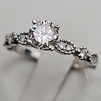 Золотое кольцо IGI 16,5р с бриллиантом 0.84Ct SI1/J, G-Cut