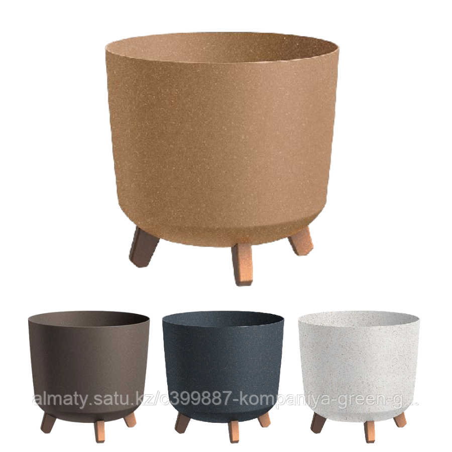 Горшок на деревянных ножках Gracia Tubus ECO Wood DGTL300LW | Prosperplast(Польша), фото 1