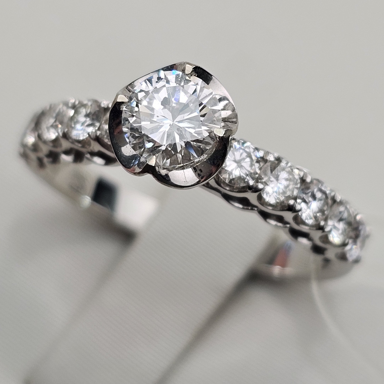 Золотое кольцо 17р с бриллиантами 1,29 ct SI1-VS2/G VG Cut, фото 1