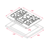 Газовая варочная панель Teka CGW LUX 70 5G AI AL TR CI NAT, фото 2