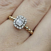 Золотое кольцо 16,5р с бриллиантом 0.22Ct VS2/H 16,5 р.VG-Cut, фото 10