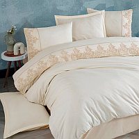 Комплект двуспального постельного белья Clasy Osela белого с гипюровой отделкой V2