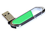 USB 2.0- флешка на 16 Гб в виде карабина, зеленый/серебристый, фото 3