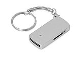 USB 2.0- флешка на 16 Гб с выдвижным механизмом и мини чипом, серебристый, фото 4