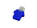 USB 2.0- флешка на 4 Гб в виде футболки, синий, фото 4
