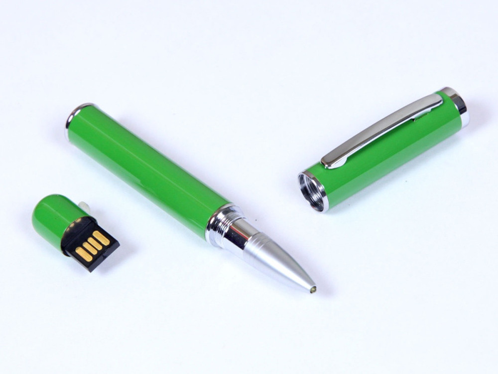 USB 2.0- флешка на 8 Гб в виде ручки с мини чипом, зеленый