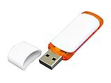 USB 2.0- флешка на 8 Гб с цветными вставками, белый/оранжевый, фото 3