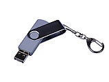 USB 2.0/micro USB/Type-C- флешка на 64 Гб c поворотным механизмом, серебристый, фото 3