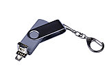 USB 2.0/micro USB/Type-C- флешка на 64 Гб c поворотным механизмом, серебристый, фото 4