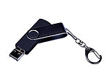 USB 2.0/micro USB/Type-C- флешка на 64 Гб c поворотным механизмом, черный, фото 3