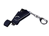 USB 2.0/micro USB/Type-C- флешка на 64 Гб c поворотным механизмом, черный, фото 5