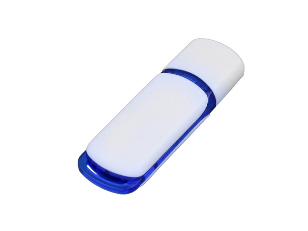 USB 3.0- флешка на 128 Гб с цветными вставками, белый/синий