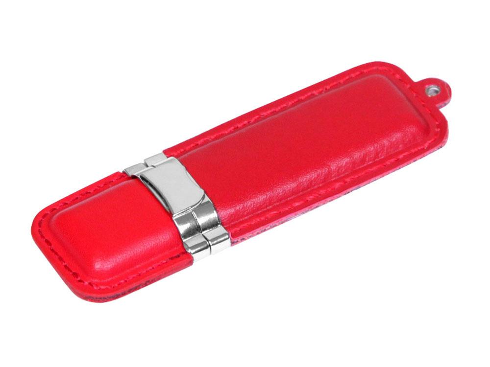 USB 3.0- флешка на 64 Гб классической прямоугольной формы, красный/серебристый