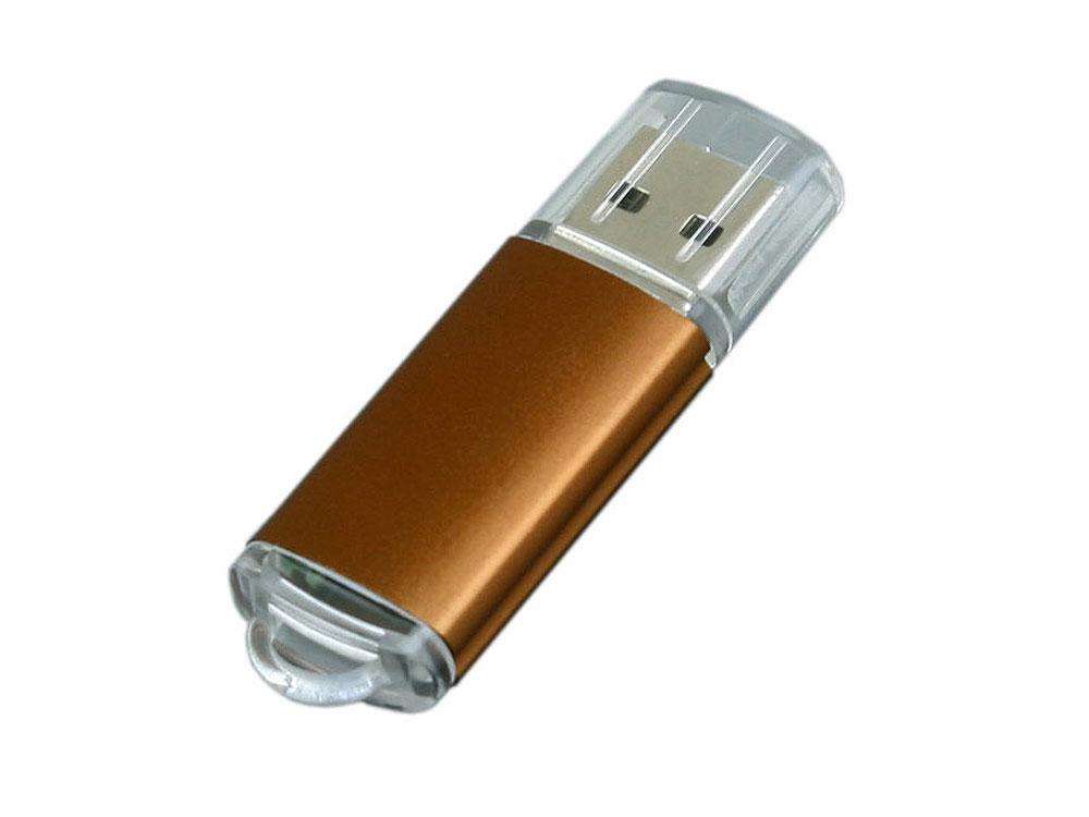 USB 3.0- флешка на 64 Гб с прозрачным колпачком, коричневый