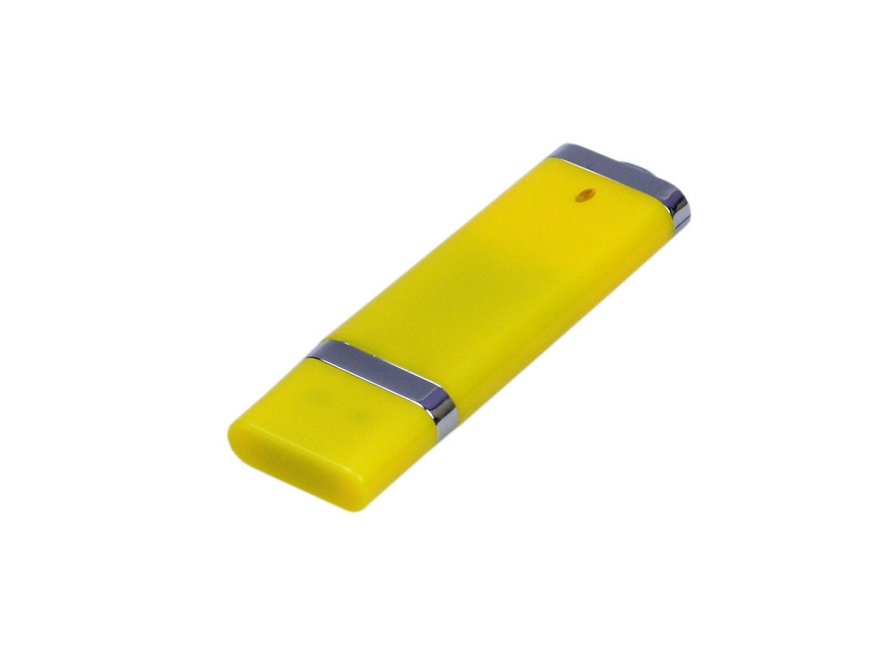 USB 3.0- флешка промо на 128 Гб прямоугольной классической формы, желтый