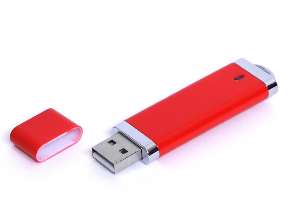USB 3.0- флешка промо на 128 Гб прямоугольной классической формы, красный