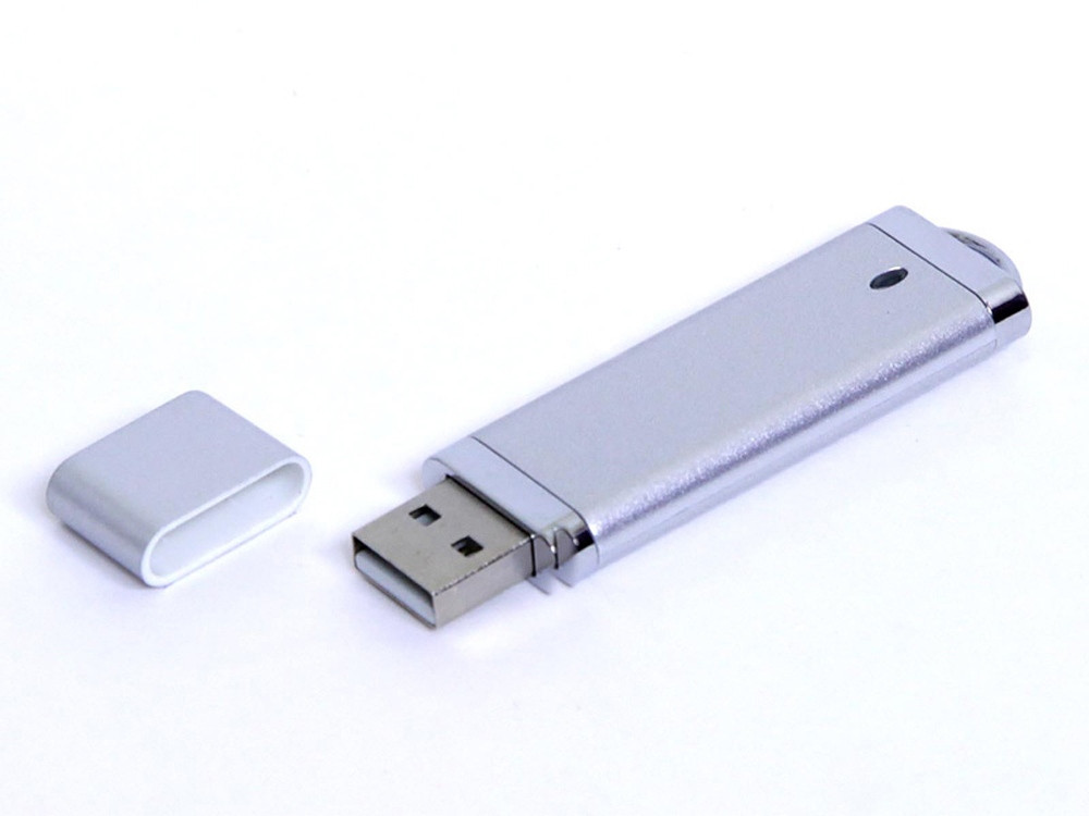 USB 3.0- флешка промо на 128 Гб прямоугольной классической формы, серебристый