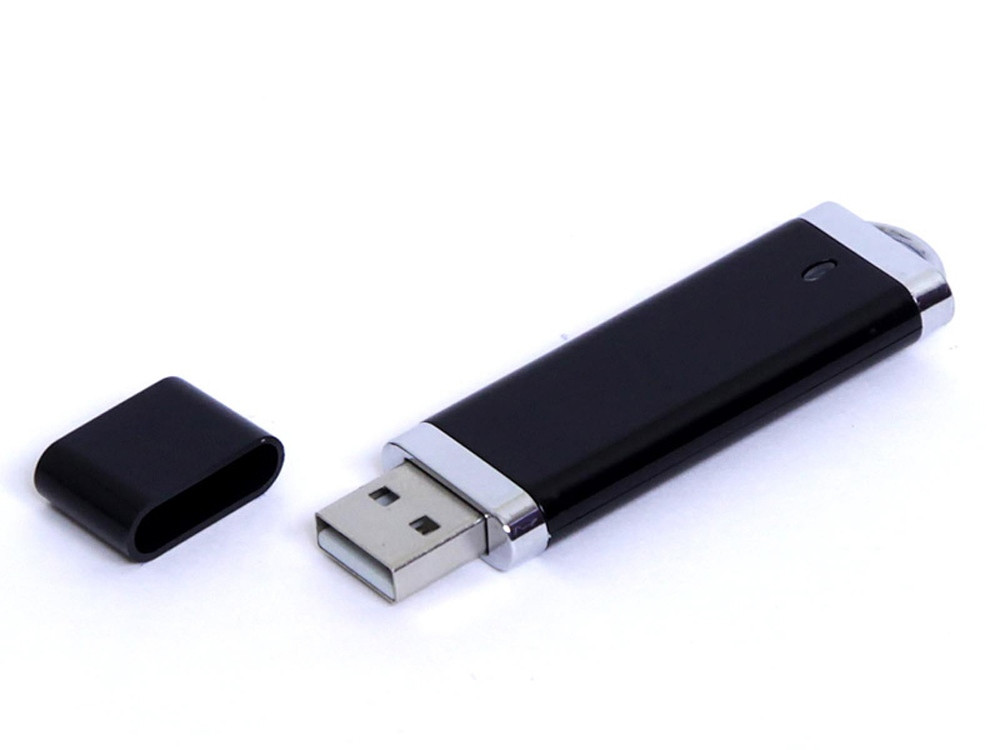 USB 3.0- флешка промо на 128 Гб прямоугольной классической формы, черный