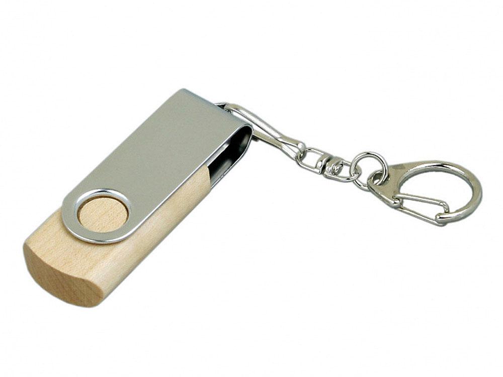USB 3.0- флешка промо на 64 Гб с поворотным механизмом, натуральный/серебристый