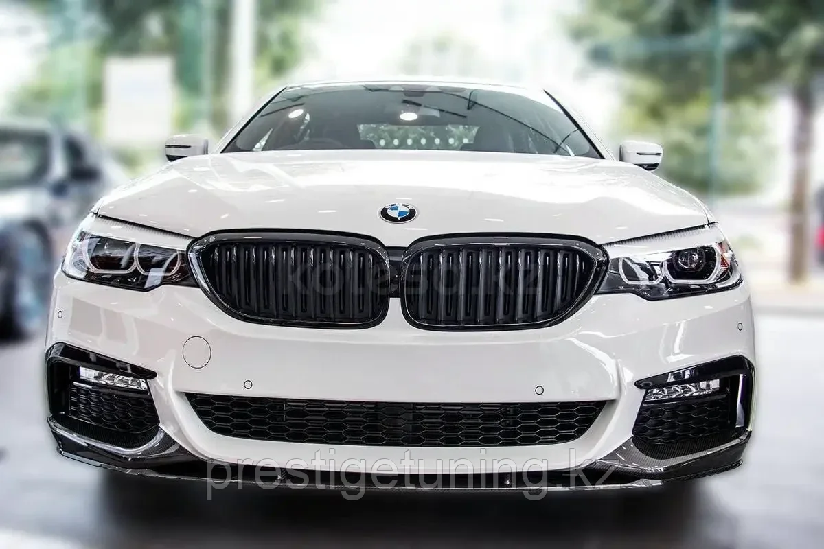 Сплиттер переднего бампера на BMW 5-серия (G30) 2017-20 (Карбон)
