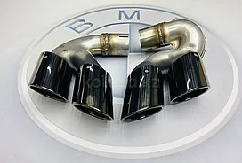 Насадки на глушители на BMW X6 (G06) 2019-23 дизайн M (Темный хром)