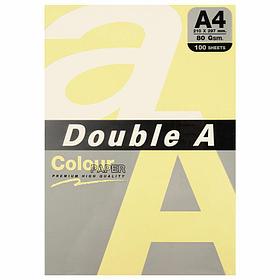 БУМАГА "DOUBLE A", А4, 80 г, 100 л. (бледно-желтый)  DoubleA
