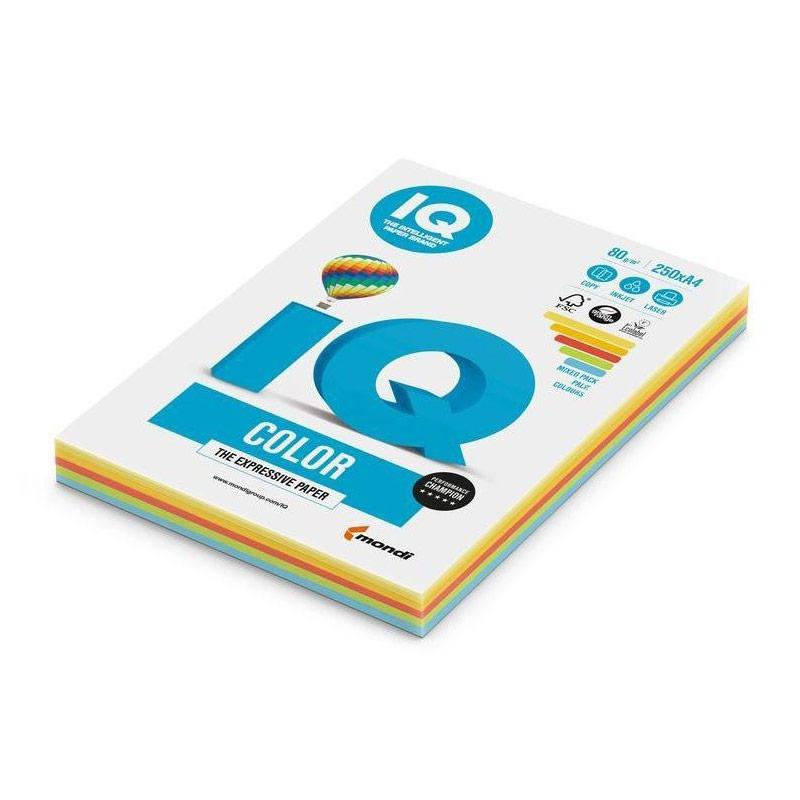 Бумага "IQ Color" Mixed-Packs Pale, формат А4, пл-ть 80 гр/м2, 250 лист/пач