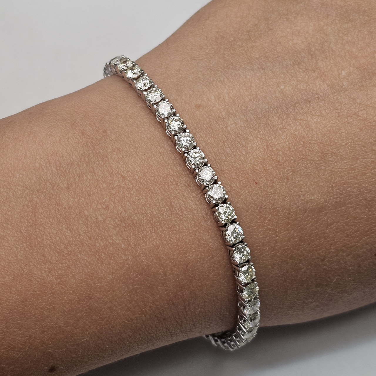 750 проба Золотой браслет с бриллиантами 10,18 Ct VS2-SI2/G.H 17-17,5р