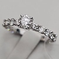 Золотое кольцо GIA 17р с бриллиантами 0.5Сt VS2/L, F-Cut, 1.25Ct VS2/J-VS1/H VG-Cut