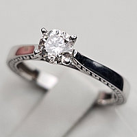 Золотое кольцо 16,7р с бриллиантом 0.49Сt SI2/K VG-Cut