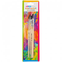 Набор кистей, 4 шт.,Пони, круглые № 2,3, плоские №4,6, блистер, европодвес, ArtSpace