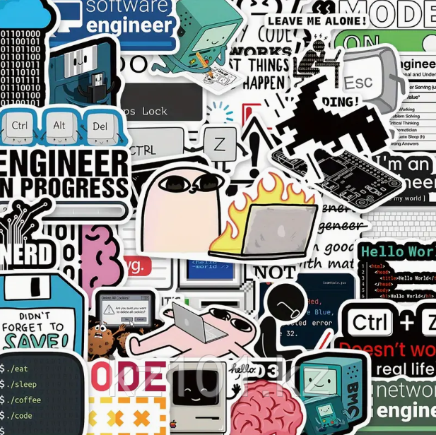 Декоративные наклейки "Мемы программистов" 50 шт., фото 1