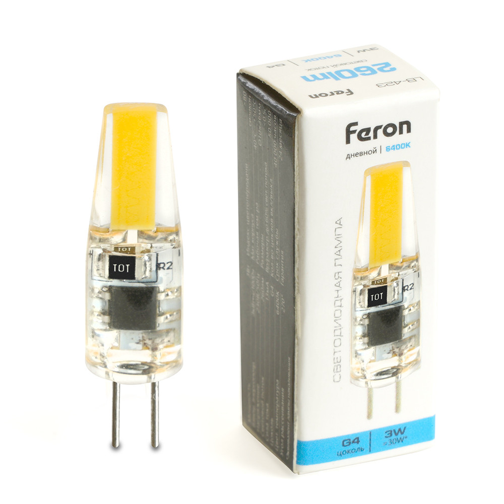 Лампа светодиодная Feron LB-423 G4 3W 230V 6400K, фото 1
