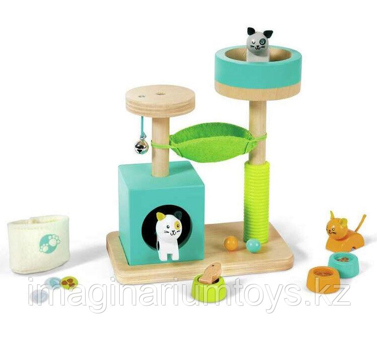 HAPE развивающий набор с котятами "Комната питомцев" из дерева, фото 1