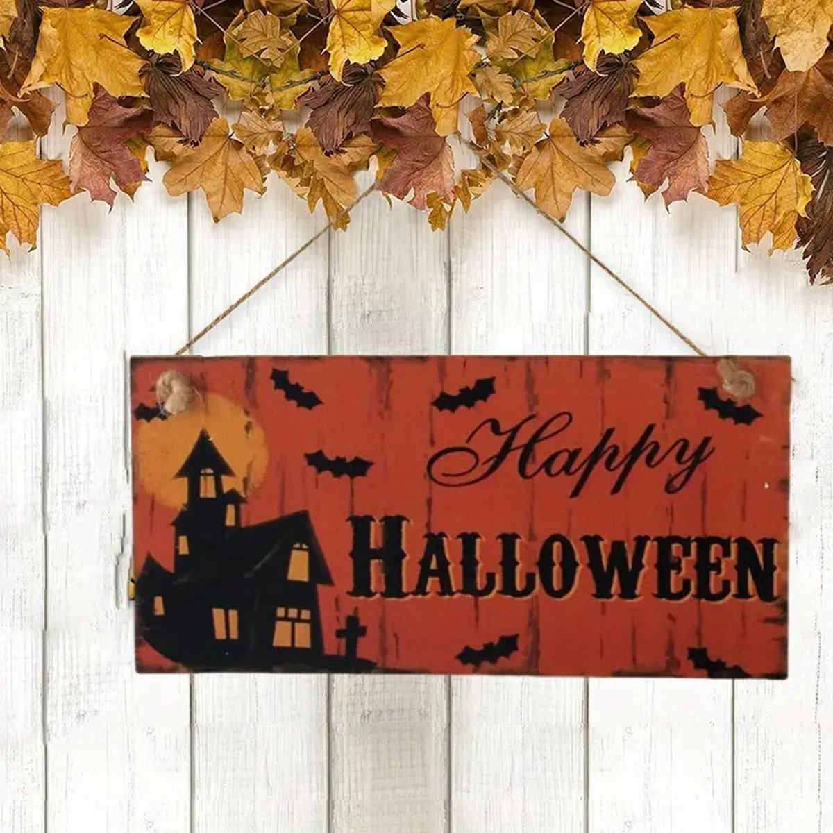 Табличка для Хэллоуина темно оранжевая
