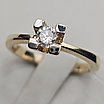 Золотое кольцо 18 р с бриллиантами 0.32 ct VS2/J VG Cut, фото 7