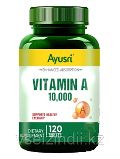 Витамин А  (Vitamin A 10.000 IU AYUSRI), 120 таб, фото 1