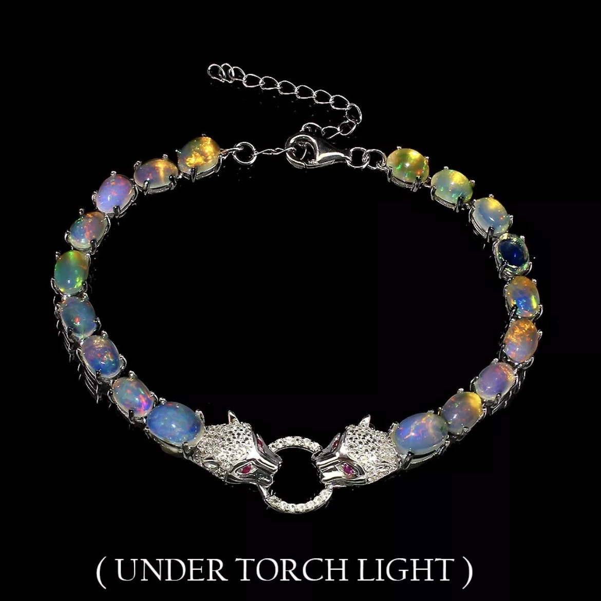 Браслет с натуральными радужными Опалами, фото 1
