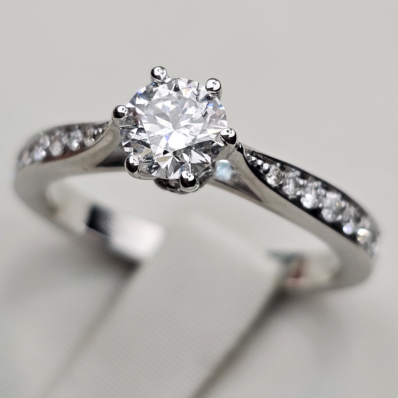 Золотое кольцо 17р с бриллиантами 0.50Ct SI2/D EX-Cut, 0.21Ct VS1/G EX-Cut, фото 1